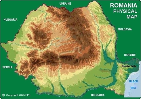 Reliefkarte von Rumänien